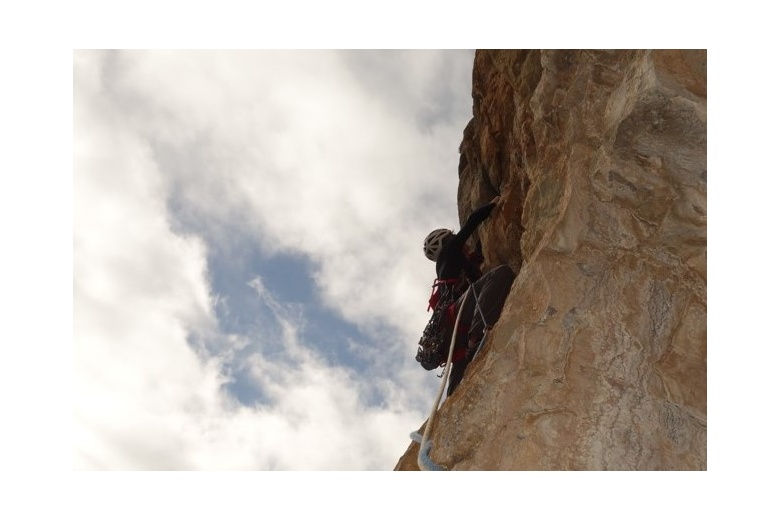 climber in one of the multiple routes in Ordesa pyrenees